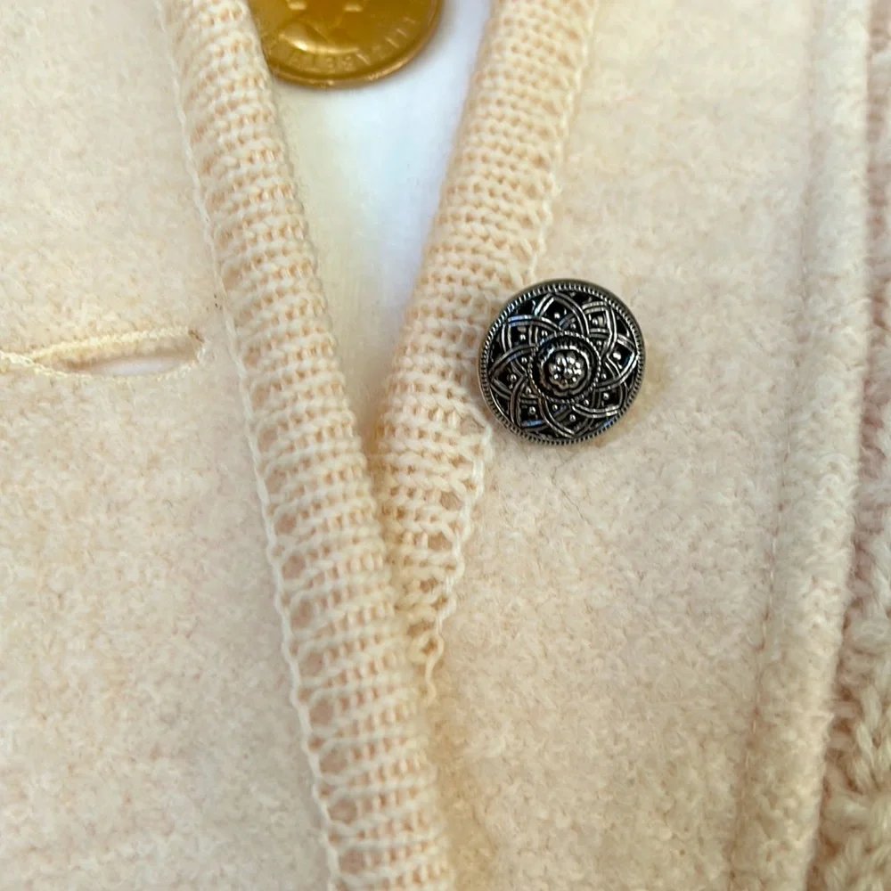 🔥HP🔥GEIGER Tyrol boiled Wool Jacket Sz 38 or S/XS, cream / beige - Picture 4 of 16